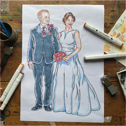 Live Wedding Portrait Painting